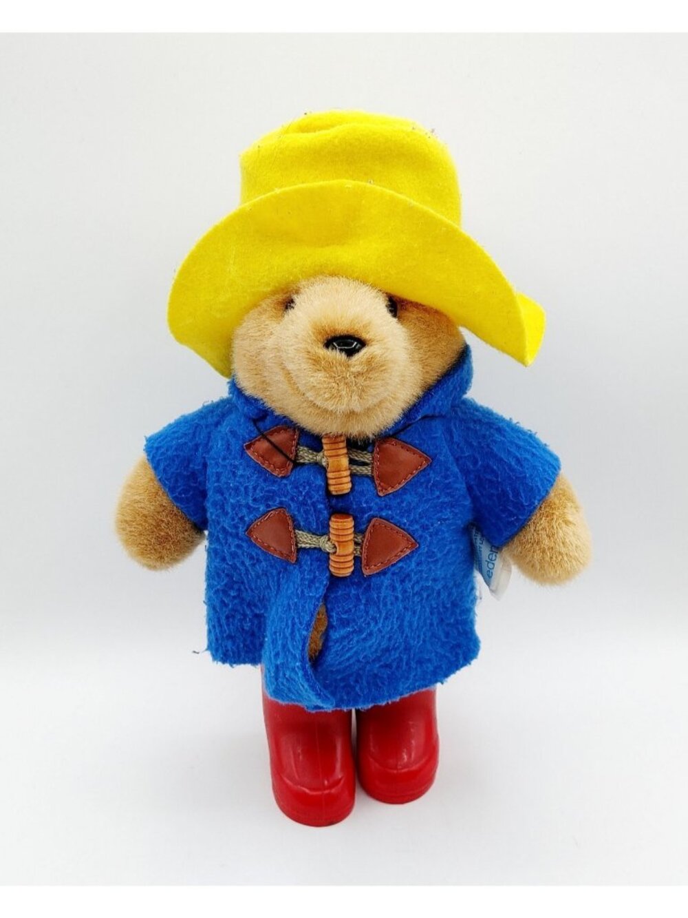 Vintage Paddington Bear Plush Eden Toy Yellow Hat Red Rubber Boots 12"
